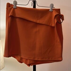 Versona Orange Fold-Over Ring Detail Skort